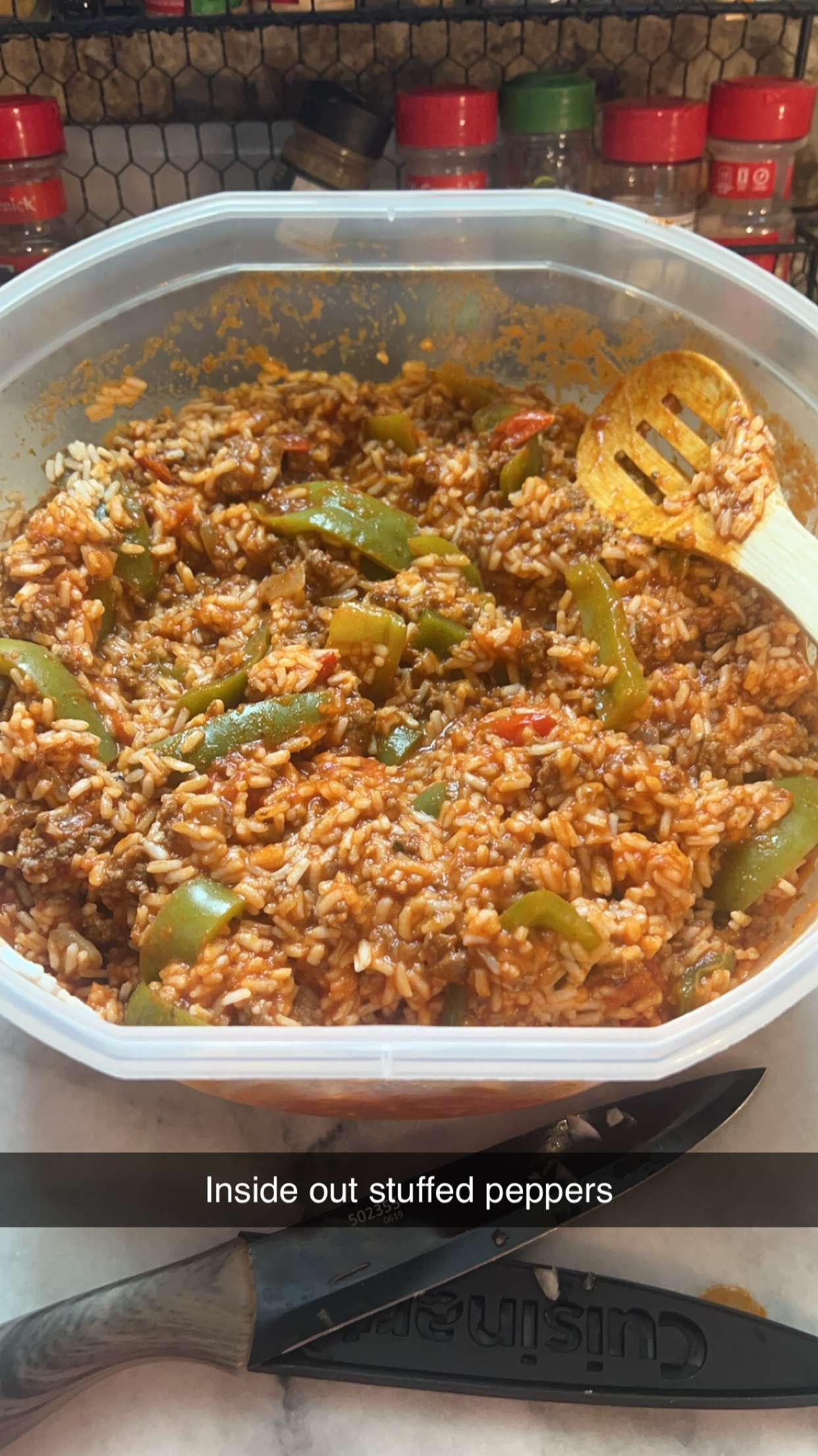 Inside-Out Stuffed Green Bell Peppers