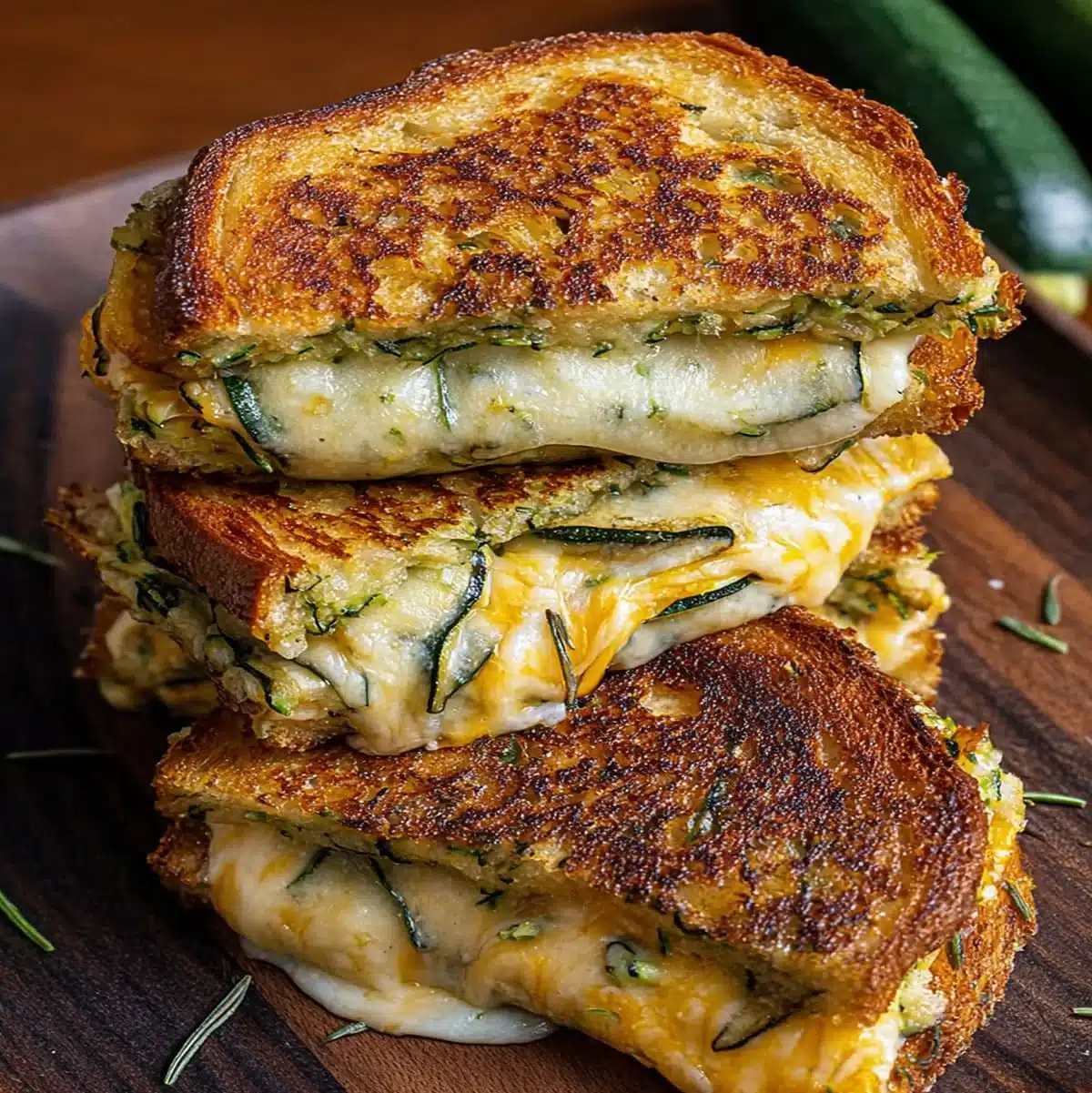Zucchini Grilled Cheese with Garlic Butter