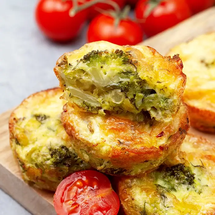 Broccoli Cheddar Egg Bake with Turkey Bacon